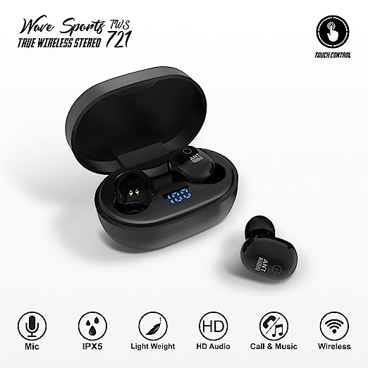 ANT AUDIO Wave Sports 721 Truly Wireless Bluetooth in Ear Earphone with Mic (Black) ANT AUDIO Wave Sports 721 Truly Wireless Bluetooth in Ear Earphone with Mic (Black)
